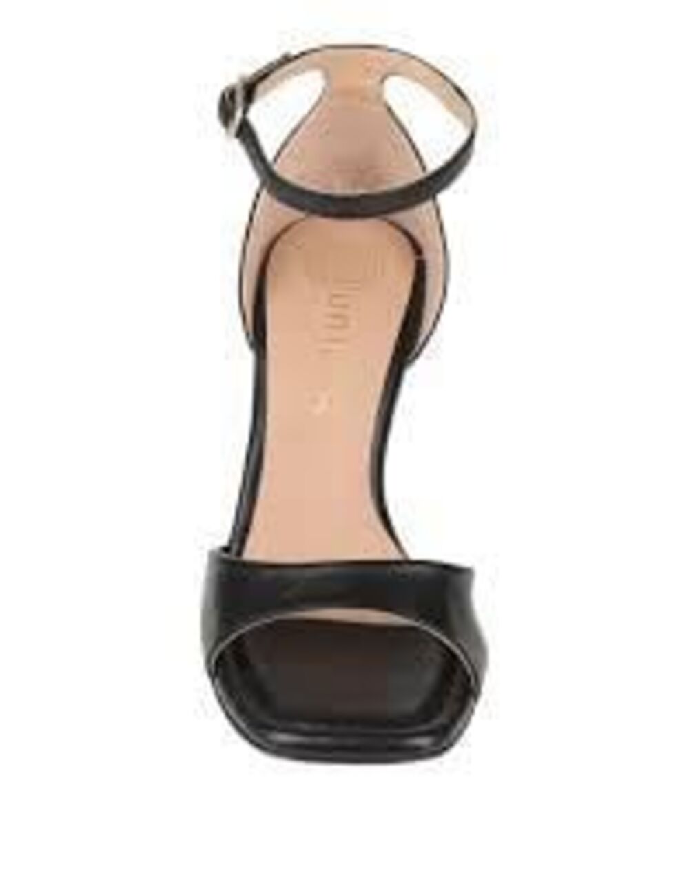 NWOT Unisa Black Shimmer Ankle Strap Square Open Peep Toe Wedge Sandals 7